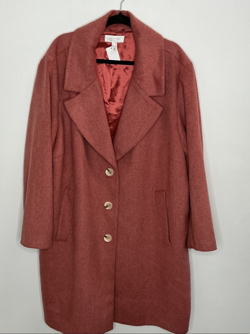 Addition Elle Rosewood Wool-Blend Pea Coat